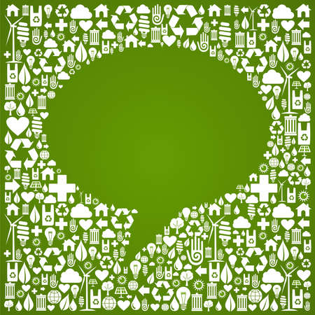 Social media talk bubble over green icon background  Vector file available のイラスト素材