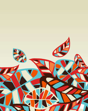 Abstract colorful leaves background  Vector file layered for easy manipulation and coloring のイラスト素材