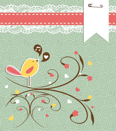 Fresh communication concept  bird with social media speech bubble のイラスト素材