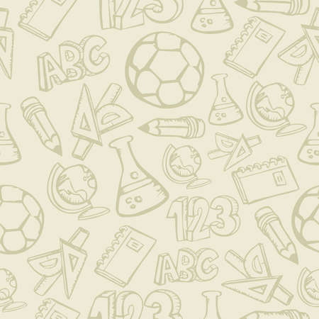 Back to School supplies seamless pattern backgroundのイラスト素材