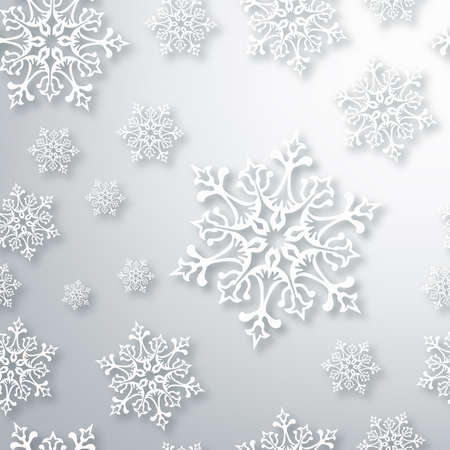 White Christmas snowflakes seamless pattern background. のイラスト素材