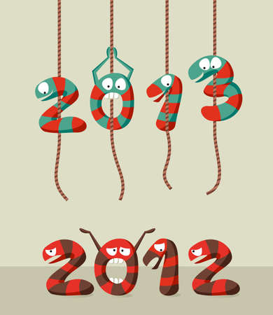 Happy New year 2013 greeting card background.  illustration layered for easy manipulation and custom coloring.のイラスト素材