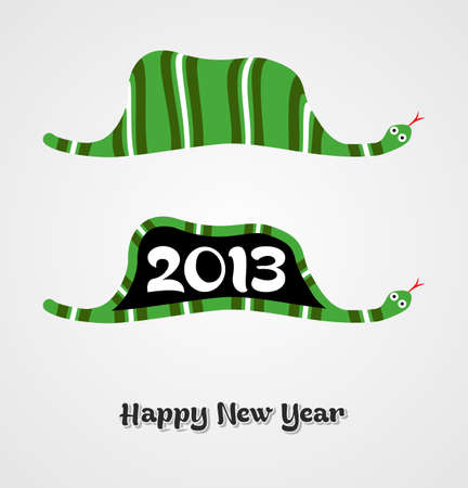 Vintage Happy New year 2013 concept number in snake shape  illustration layered for easy manipulation and custom coloring のイラスト素材