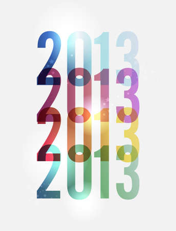 Contemporary happy New year 2013 colorful transparency background illustration, cleanly built grouped and ordered in layers for easy editing のイラスト素材