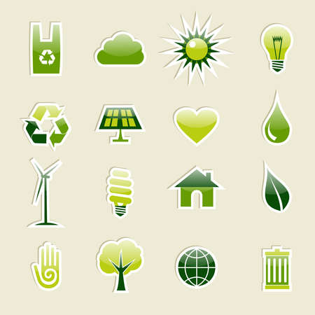 Go Green modern glossy icon set. illustration cleanly built grouped and ordered in layers for easy editing.
のイラスト素材