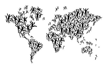 Diversity communication world map concept isolated. file layered for easy manipulation and custom coloring.のイラスト素材
