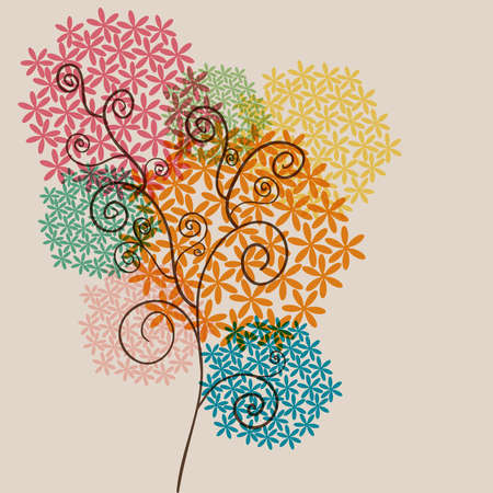 Spring cute transparent flowers composition background. EPS10 file version. This illustration contains transparencies and is layered for easy manipulation and customization.のイラスト素材