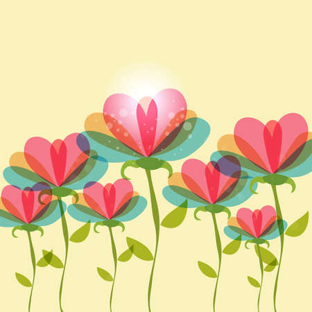 Spring time contemporary transparent flowers background. EPS10 file version. This illustration contains transparencies and is layered for easy manipulation and customization.のイラスト素材