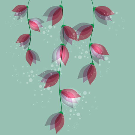 Spring time contemporary transparent flowers background. EPS10 file version. This illustration contains transparencies and is layered for easy manipulation and customization.のイラスト素材