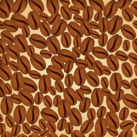 Roasted coffee beans seamless pattern. Vector file layered for easy manipulation and custom coloring.のイラスト素材
