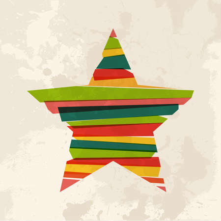 Diversity colors transparent bands favorite star over grunge background. This illustration contains transparency and is layered for easy manipulation and custom coloring.のイラスト素材