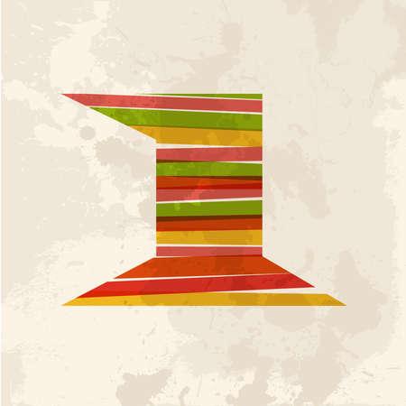 Diversity colors transparent bands number one over grunge background. This illustration contains transparency and is layered for easy manipulation and custom coloring.のイラスト素材