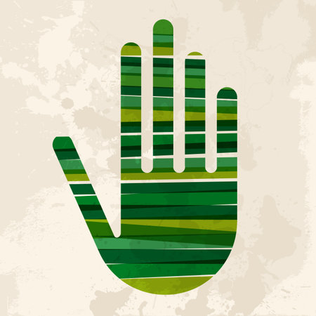 Diversity colors transparent bands green concept hand over grunge background.  This illustration contains transparency and is layered for easy manipulation and custom coloring.のイラスト素材