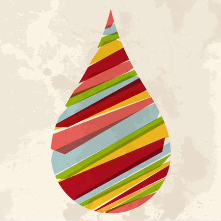 Diversity colors transparent bands water drop over grunge background. This illustration contains transparency and is layered for easy manipulation and custom coloring.のイラスト素材