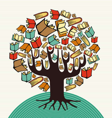 Global backgrond concept tree books. file layered for easy manipulation and custom coloring. 
のイラスト素材