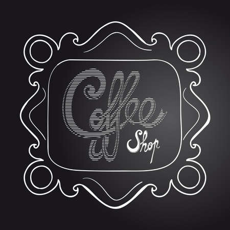 Vintage coffee text poster illustration.のイラスト素材