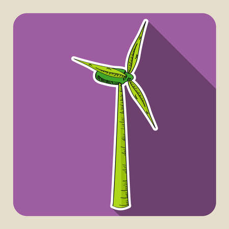 Sketch style Wind Turbine illustration のイラスト素材