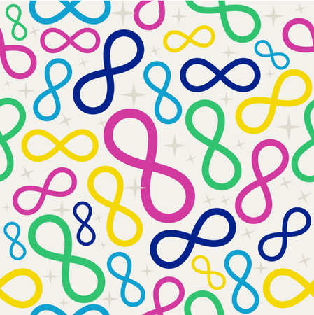 Infinity icons, seamless pattern background. 