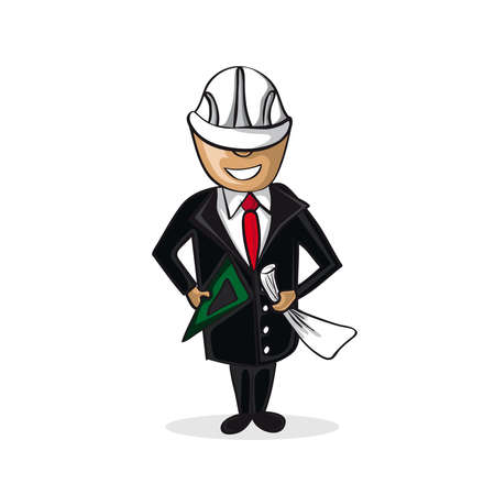 Professional career architect man work success illustration.のイラスト素材