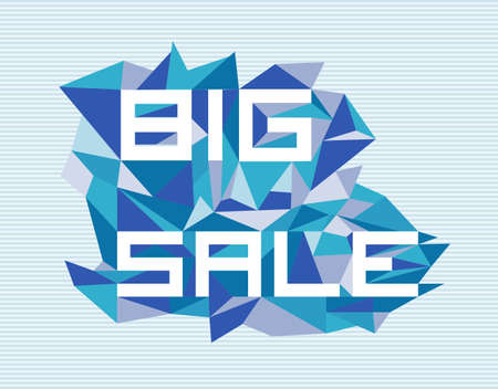 Unusual big sale flat text over vintage triangle composition background.のイラスト素材