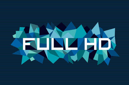 Trendy full hd flat text over retro triangle composition background. のイラスト素材