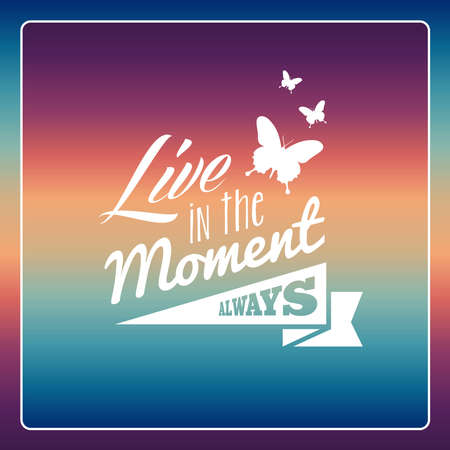 Retro fashion butterfly live in the moment always wallpaper  のイラスト素材