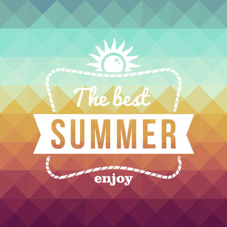 Vintage fashion the best summer enjoy poster, sun rope frame  のイラスト素材