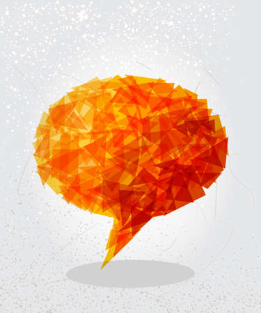 Trendy orange and yellow social media speech bubble transparent elements grunge background. vector with transparency organized in layers for easy editing.のイラスト素材