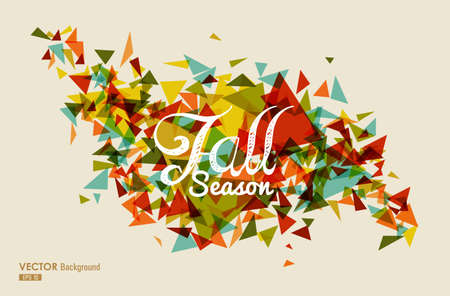 Vintage Fall Season text over geometric composition. Abstract autumn background.のイラスト素材