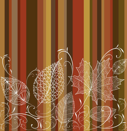 Vintage transparent autumn tree leaves seamless pattern backgroundのイラスト素材