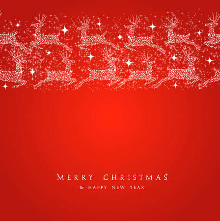 Merry Christmas reindeer decorations elements seamless pattern border.  file organized in layers for easy editing.
のイラスト素材