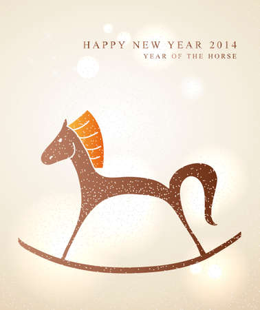 2014 Chinese New Year of the Horse little toy illustration.  のイラスト素材