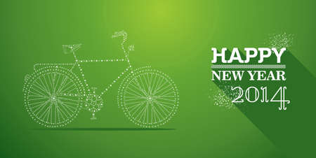 Happy new year 2014 holidays contemporary invitation card design background. のイラスト素材