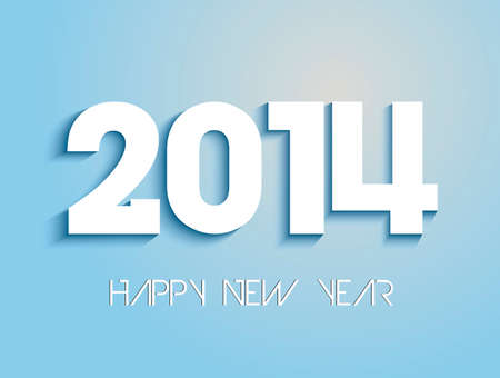 Happy new year 2014 holidays contemporary postcard illustration. のイラスト素材