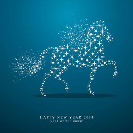 2014 Chinese New Year of the Horse stars elements composition background. のイラスト素材