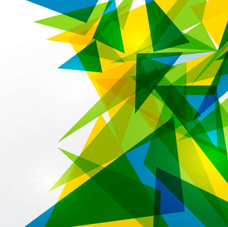 Abstract geometric Brazil flag concept background. Useful for cover, book, website or advertising design. のイラスト素材