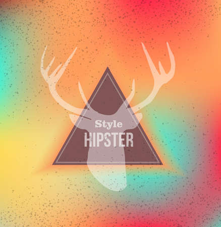 Colorful Hipster style card with blurred effect background. Retro label design.  vector file with transparency layers. のイラスト素材