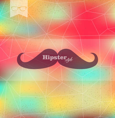 Colorful Hipster style card with blurred effect background. Retro label design.  vector file with transparency layers. のイラスト素材