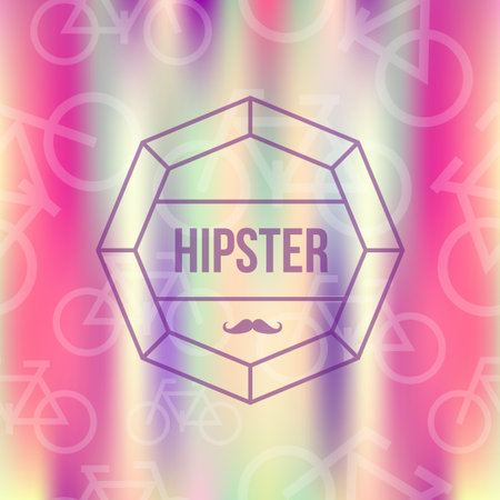 Colorful Hipster style card with blurred effect background. Retro label design. vector file with transparency layers. のイラスト素材