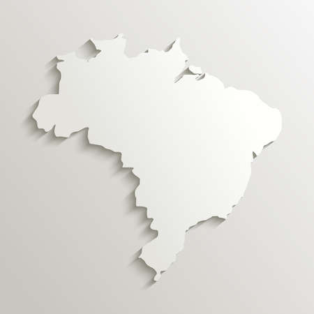 Brazil map silhouette with shadow effect. EPS10 vector with transparency organized in layers for easy editing.のイラスト素材