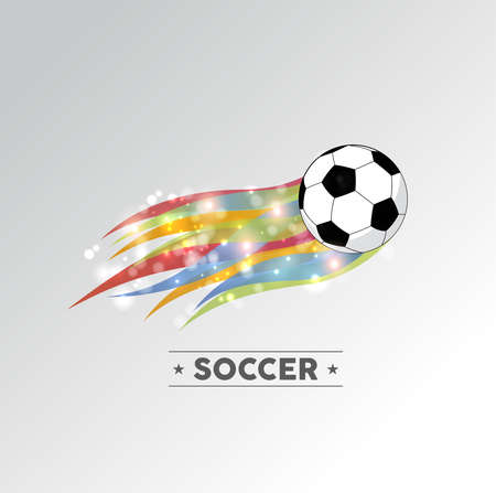 Football or soccer ball in color flames design element. EPS10 vector file with transparency layers.のイラスト素材