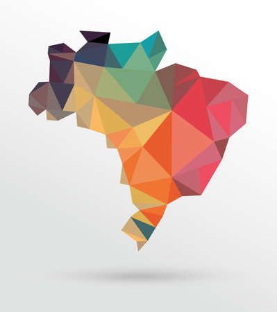 Colorful abstract Brazil map. EPS10 vector with transparency organized in layers for easy editing.のイラスト素材