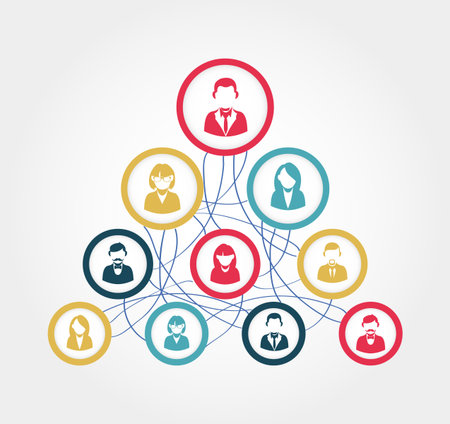 Social network on line meeting diagram concept.  EPS10 vector file with transparency layers.のイラスト素材