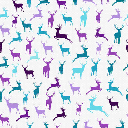 Merry christmas hipster reindeer seamless pattern background. Ideal for holiday greeting card, wrapping paper or xmas campaign. EPS10 vector.のイラスト素材