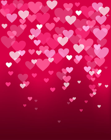 Happy valentines day love heart shape lights design in bokeh style. Ideal for valentine love card, wedding invitation or birthday. EPS10 vector.のイラスト素材