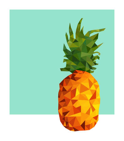 Colorful summer concept illustration of pineapple fruit design in modern low poly style with geometric triangle shapes. vector.のイラスト素材