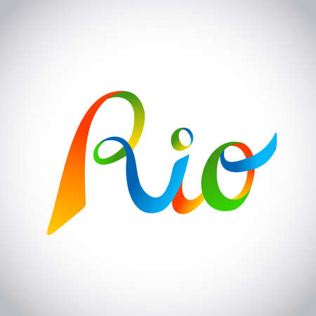 Colorful Rio de Janeiro modern typography designのイラスト素材