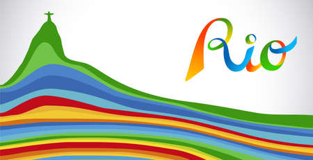 Colorful Rio de Janeiro typography designのイラスト素材