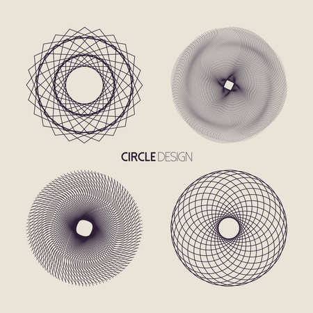 Set of modern mandalas with sacred geometry elements and shapes, concept symbols for abstract minimalistic designs. vector.のイラスト素材