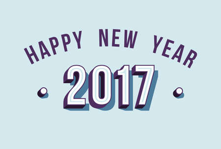 Happy New Year 2017 design, vintage style isometric typography for holiday season.のイラスト素材
